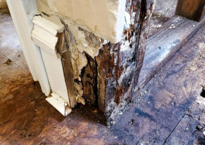 Replacing interior walls that experienced rot.