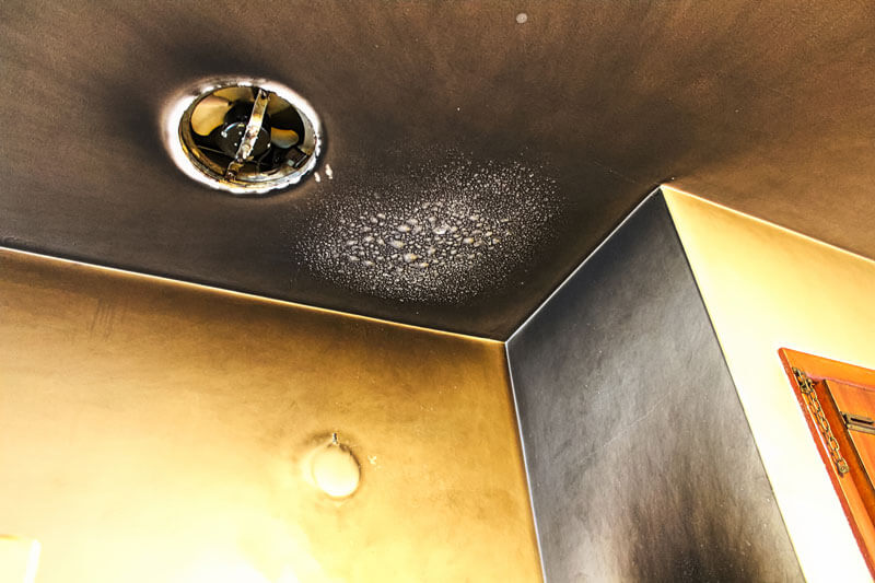 Smoke damage on wall